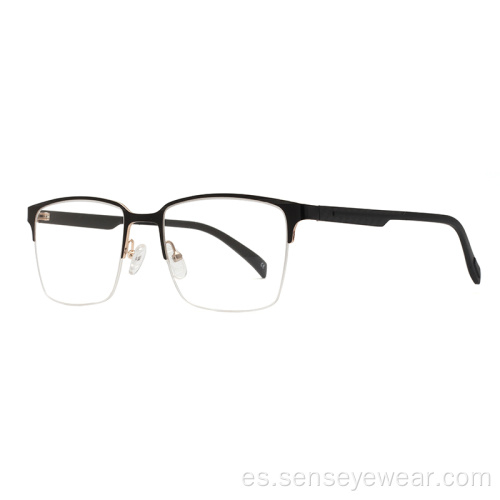 Diseño de lujo Bevel Metal Mallas ópticas Gafas de anteojos
